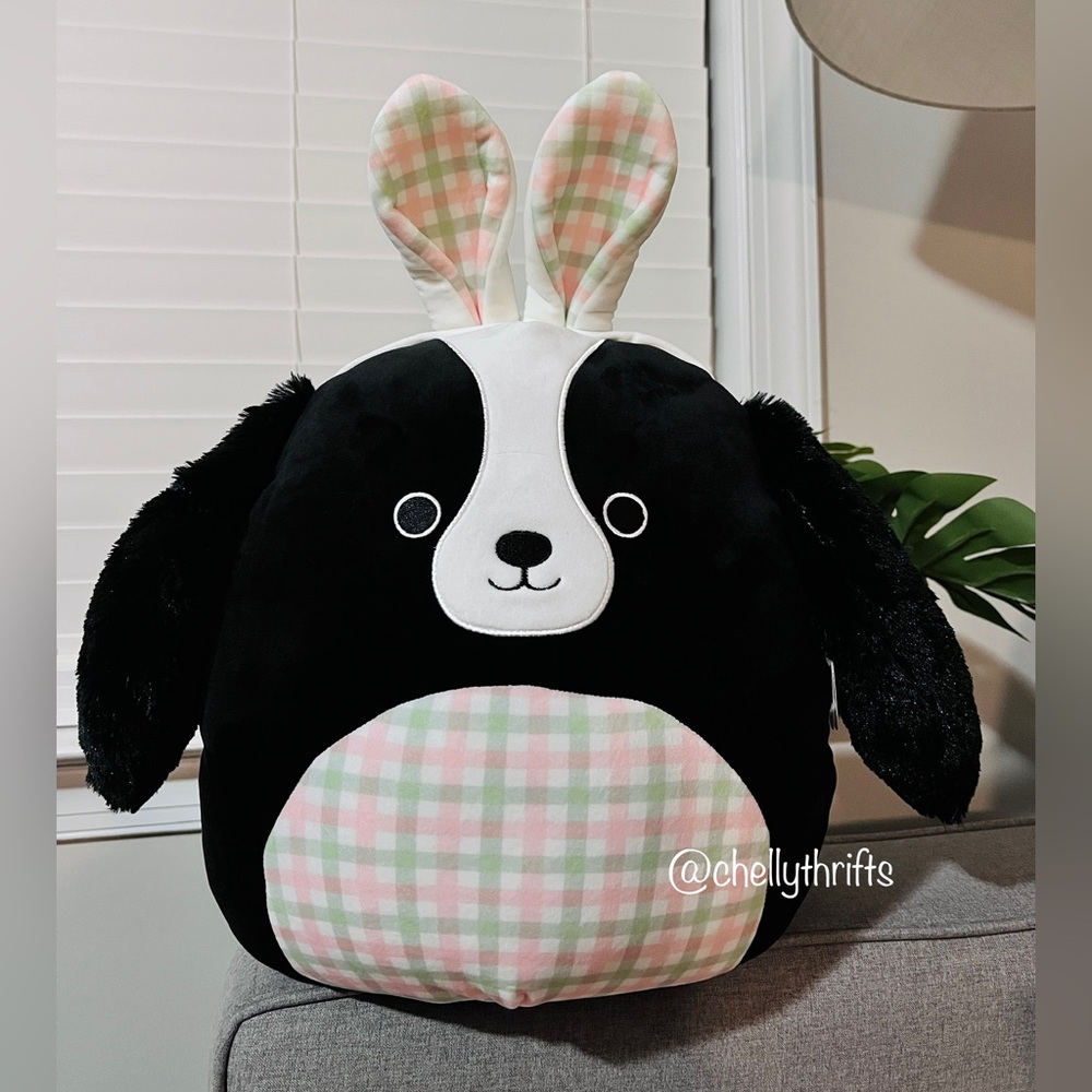 Squishmallow Nathaniel the Black Cocker Spaniel Easter Edition